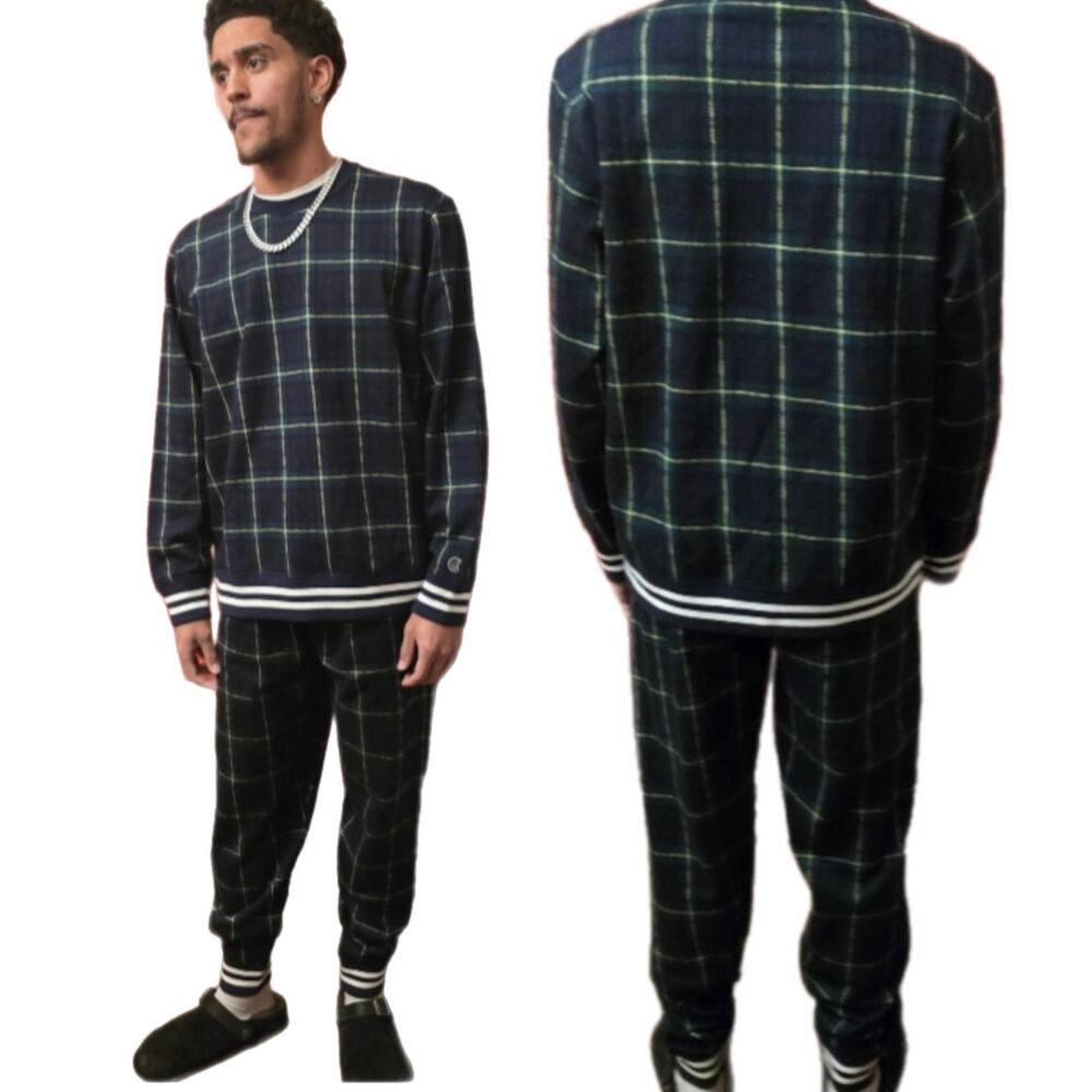 Preppy Todd Snyder Champion Collab Letterman Varsity Plaid Track Suit Men's XL‎
